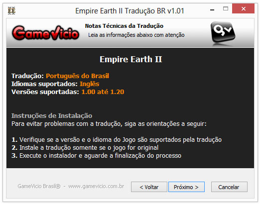 Tradução - Empire Earth 2