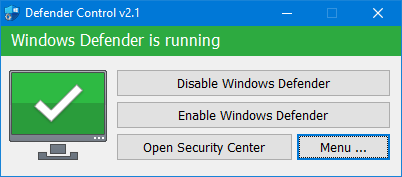 Windows Defender Control