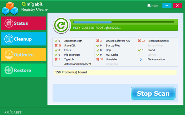 Amigabit Registry Cleaner