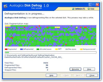 auslogics disk defrag download