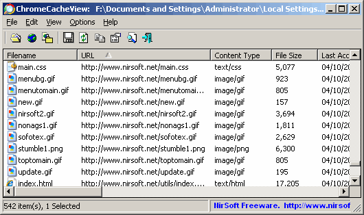 ChromeCacheView