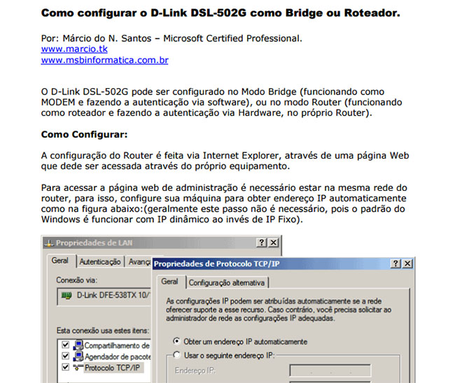 Como configurar o D-Link 502G como Bridge ou Roteador