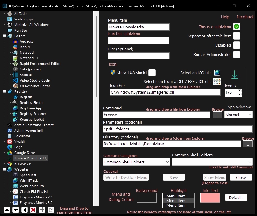 CustomMenu