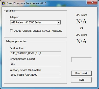 DirectCompute Benchmark