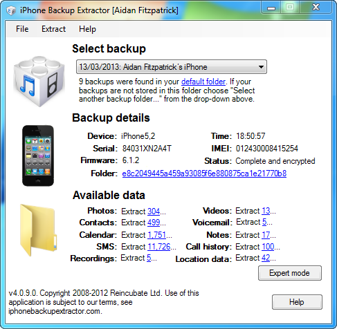 iPhone Backup Extractor 