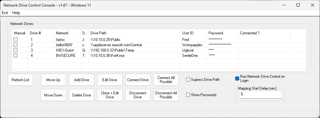 Network Drive Control