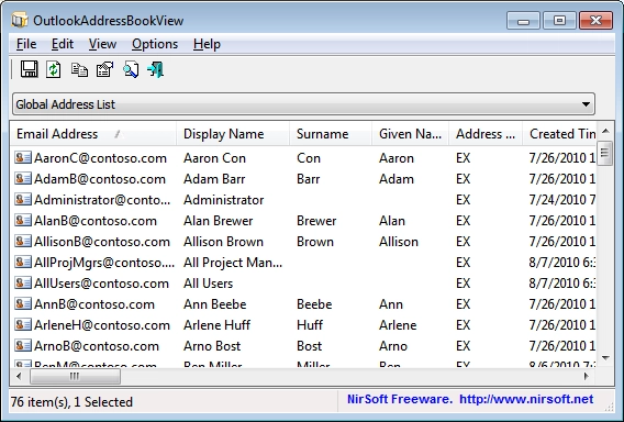 OutlookAddressBookView
