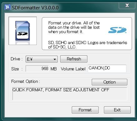 sd association sd card formatter