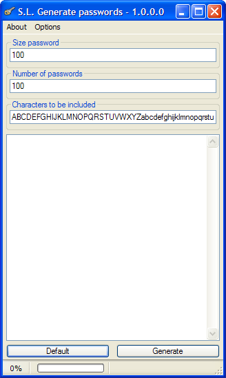 S.L. Generate passwords