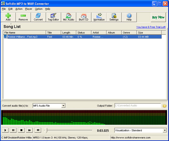 Softdiv MP3 to WAV Converter