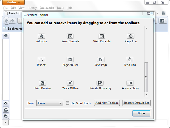 Vertical Toolbar