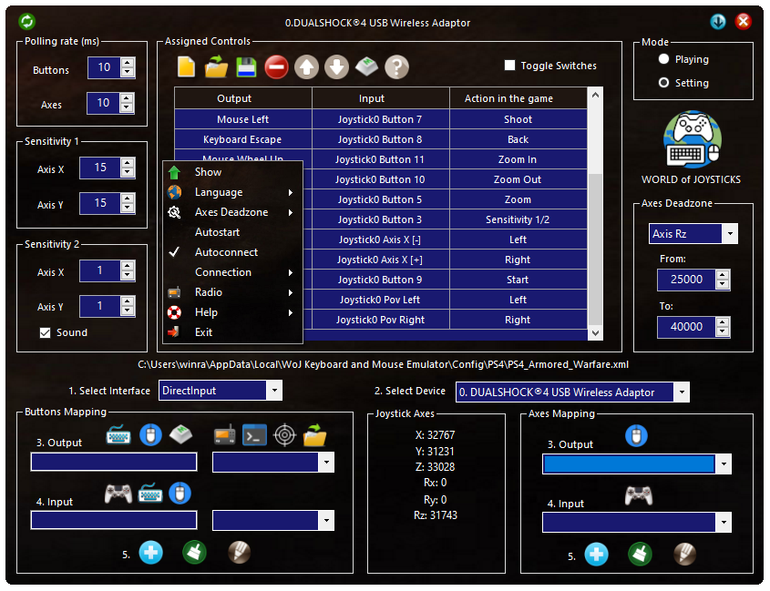 WoJ XInput Emulator