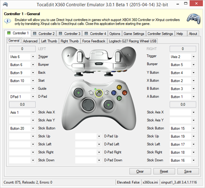 x360ce (Xbox 360 Controller Emulator)